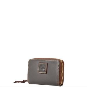 Dooney & Bourke Florentine Large Zip Around Credit Card Case Wallet - taupe